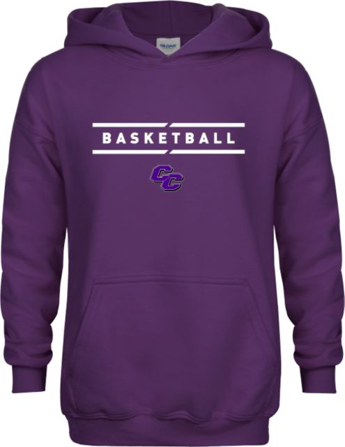 Curry College Youth Fleece Hoodie Curry College Basketball Text with Lines - ONLINE ONLY