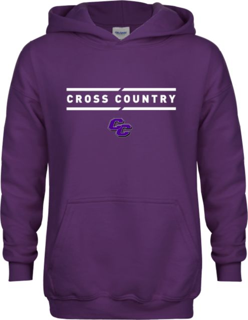 Curry College Youth Fleece Hoodie Curry College Cross Country Text with Lines - ONLINE ONLY