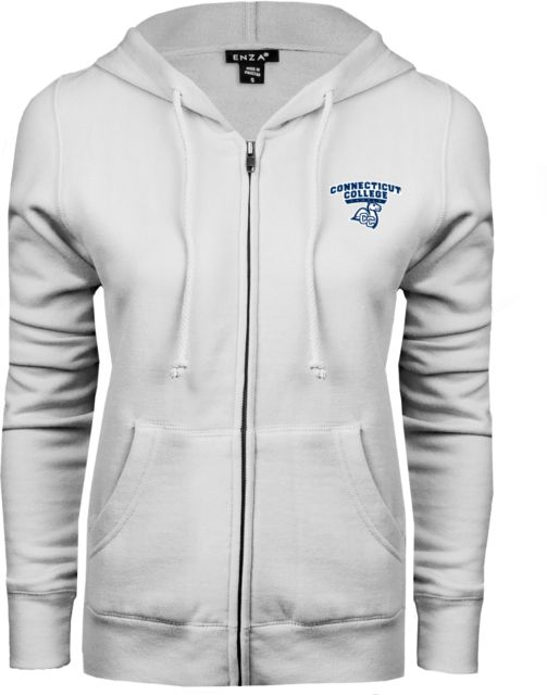 Connecticut College ENZA Womens Fleece Full Zip Hoodie Primary Mark - ONLINE ONLY