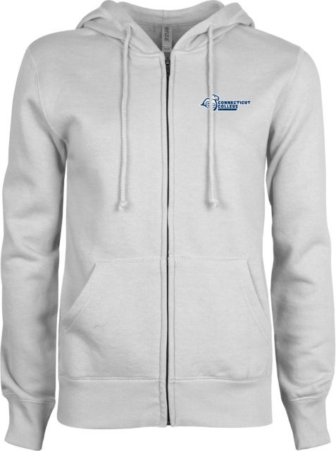 Connecticut College ENZA Womens Fleece Full Zip Hoodie Primary Mark Flat - ONLINE ONLY