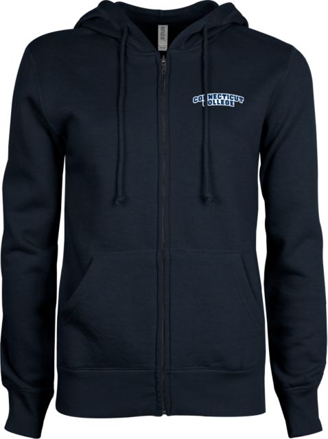 Connecticut College ENZA Womens Fleece Full Zip Hoodie Arched Connecticut College - ONLINE ONLY