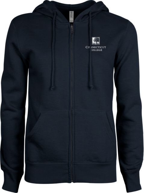 Connecticut College ENZA Womens Fleece Full Zip Hoodie Institutional Mark - ONLINE ONLY