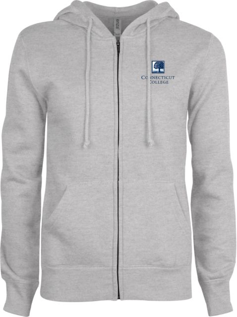 Connecticut College ENZA Womens Fleece Full Zip Hoodie Institutional Mark - ONLINE ONLY