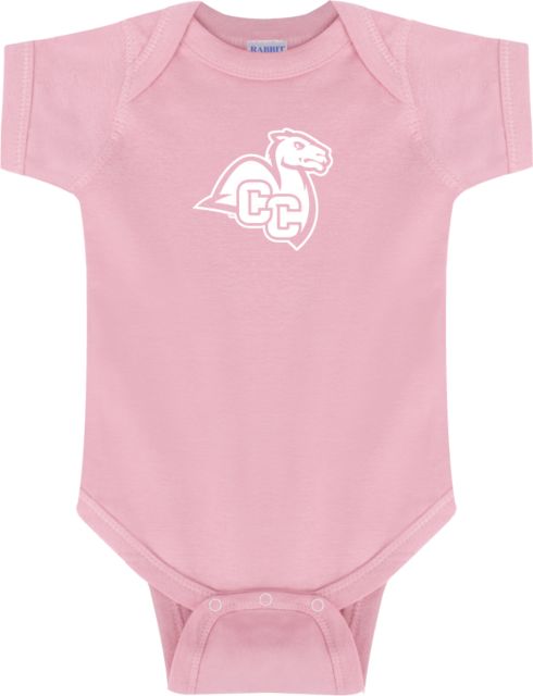 Connecticut College Light Infant Bodysuit Camel with CC - ONLINE ONLY