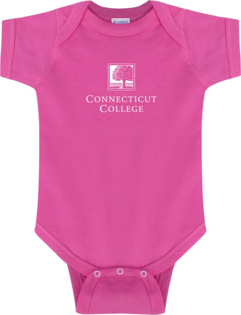 Connecticut College Fuchsia Infant Bodysuit Institutional Mark - ONLINE ONLY
