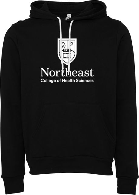 NE College of Health Bella + Canvas Fleece Hood Northeast College Stacked - ONLINE ONLY