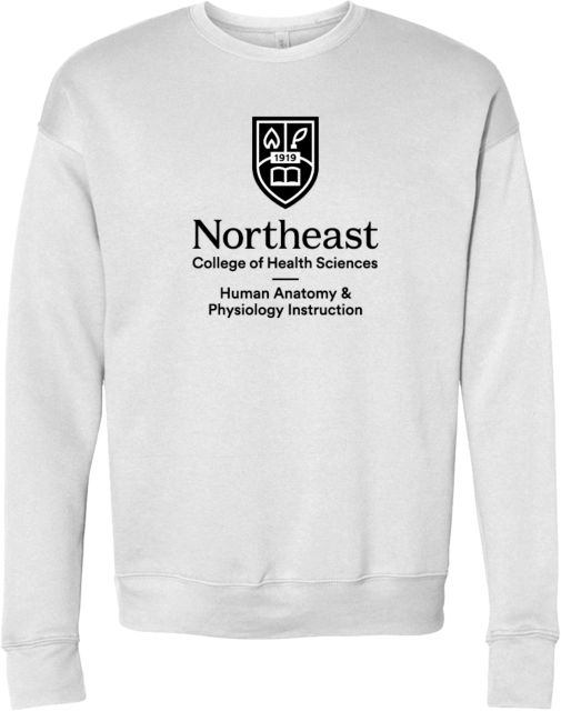 NE College of Health Bella + Canvas Fleece Crew Northeast College Human Anatomy Stacked - ONLINE ONLY