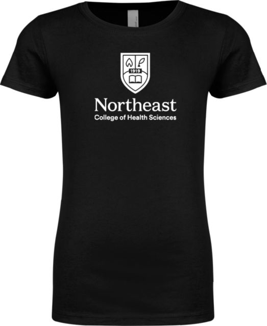NE College of Health Next Level Girls Fashion Fit T Shirt Northeast College Stacked - ONLINE ONLY