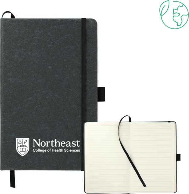 NE College of Health 5.5 x 8.5 FSC Mix Recycled Leather Bound Journal Northeast College Primary Logo - ONLINE ONLY