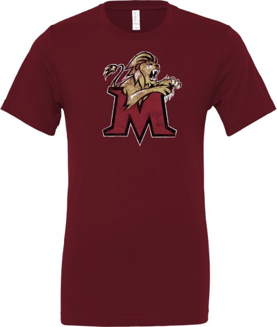 Molloy University Bella + Canvas Jersey Cotton T Shirt Lion with M Distressed - ONLINE ONLY