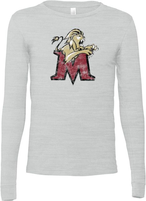 Molloy University Bella + Canvas Jersey Cotton Long Sleeve T Shirt Lion with M Distressed - ONLINE ONLY