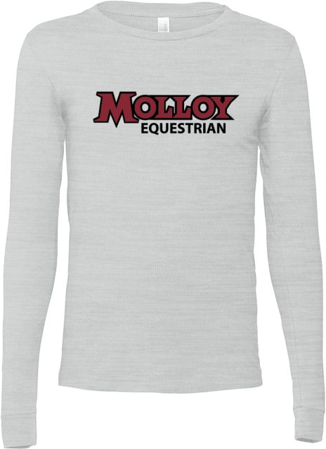 Molloy University Bella + Canvas Jersey Cotton Long Sleeve T Shirt Wordmark Equestrian - ONLINE ONLY