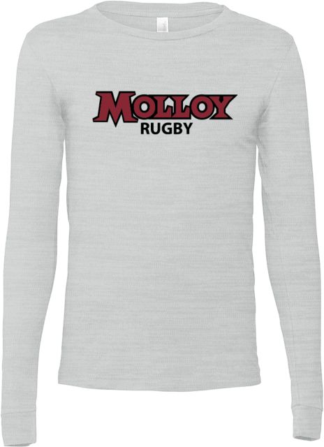 Molloy University Bella + Canvas Jersey Cotton Long Sleeve T Shirt Wordmark Rugby - ONLINE ONLY