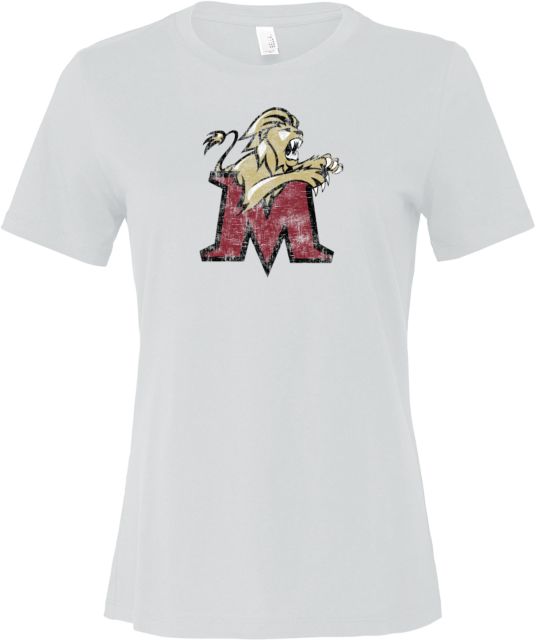Molloy University Bella + Canvas Womens Relaxed Cotton T Shirt Lion with M Distressed - ONLINE ONLY