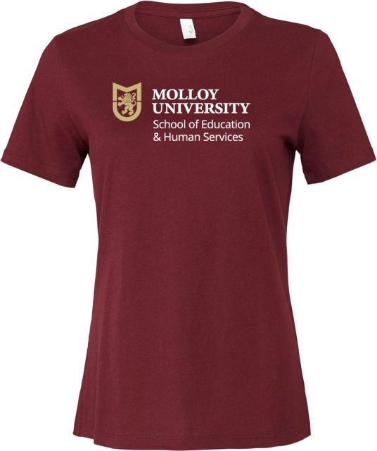 Molloy University Bella + Canvas Womens Relaxed Cotton T Shirt Molloy Unviersity School of Education and Human Services - ONLINE ONLY