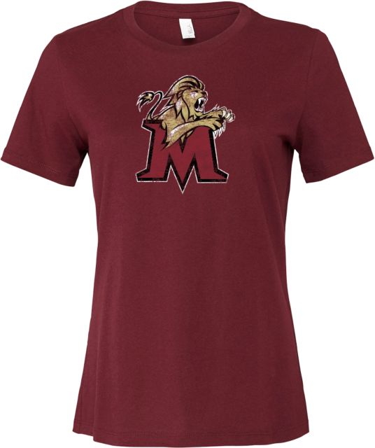 Molloy University Bella + Canvas Womens Relaxed Cotton T Shirt Lion with M Distressed - ONLINE ONLY
