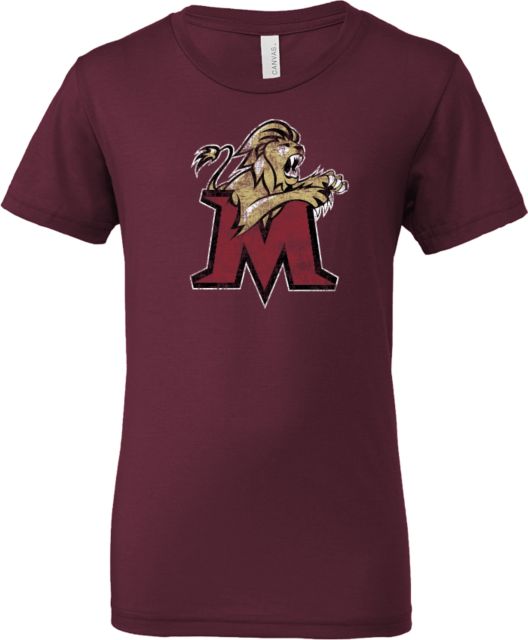 Molloy University Bella + Canvas Youth Jersey T Shirt Lion with M Distressed - ONLINE ONLY