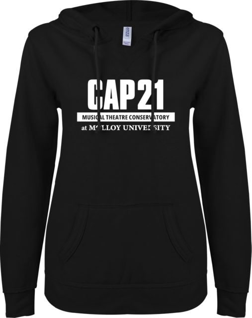 Molloy University ENZA Womens V Notch Raw Edge Fleece Hoodie Molloy University Cap 21 - ONLINE ONLY