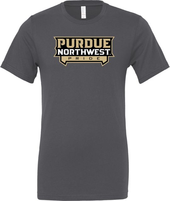 Purdue Northwest Bella + Canvas Asphalt Jersey Cotton T Shirt Pride Athletic Wordmark - ONLINE ONLY