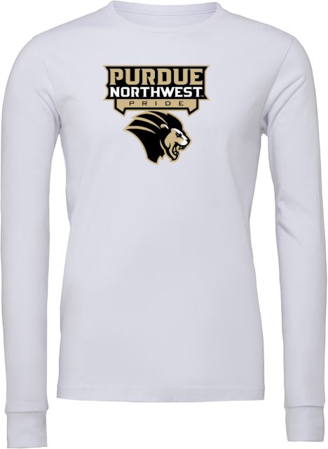 Purdue Northwest Bella + Canvas Jersey Cotton Long Sleeve T Shirt Mascot Head Pride Athletic Mark - ONLINE ONLY