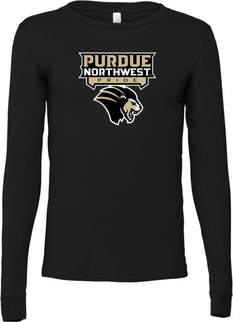 Purdue Northwest Bella + Canvas Jersey Cotton Long Sleeve T Shirt Mascot Head Pride Athletic Mark - ONLINE ONLY