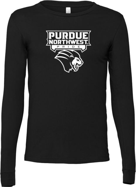 Purdue Northwest Bella + Canvas Jersey Cotton Long Sleeve T Shirt Mascot Head Pride Athletic Mark - ONLINE ONLY
