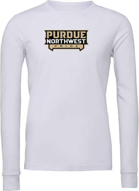 Purdue Northwest Bella + Canvas Jersey Cotton Long Sleeve T Shirt Pride Athletic Wordmark - ONLINE ONLY