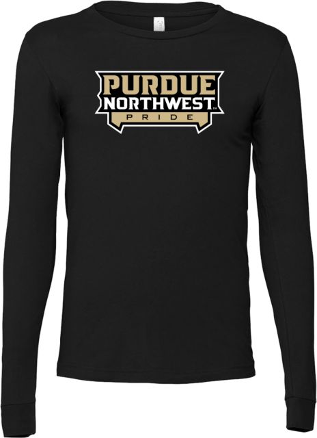 Purdue Northwest Bella + Canvas Jersey Cotton Long Sleeve T Shirt Pride Athletic Wordmark - ONLINE ONLY