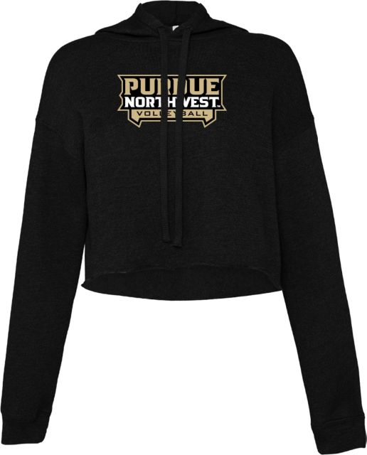 Purdue Northwest Bella + Canvas Cropped Fleece Hood Volleyball PNW - ONLINE ONLY