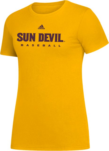 Arizona State Adidas Womens Cotton Tee Sun Devil Baseball - ONLINE ONLY