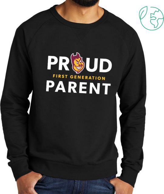 Arizona State Allmade Organic French Terry Crewneck Sweatshirt Arizona State - Proud First Generation Parent - ONLINE ONLY