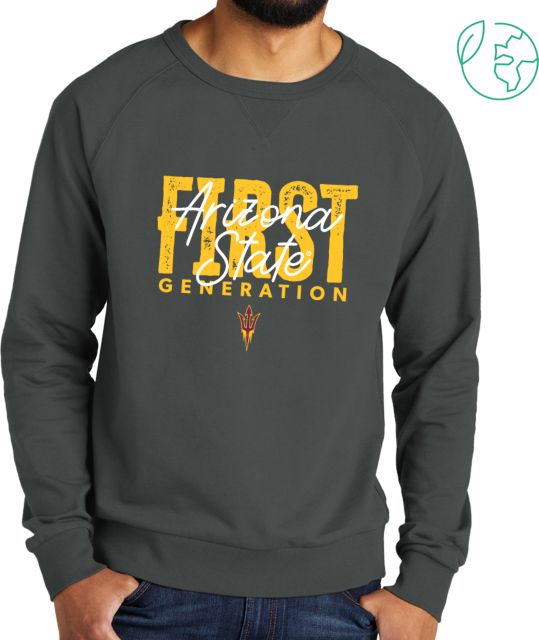 Arizona State Allmade Dark Organic French Terry Crewneck Sweatshirt Arizona State - First Generation - ONLINE ONLY
