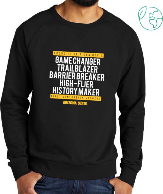 Arizona State Allmade Organic French Terry Crewneck Sweatshirt Arizona State - Gamechanger First Gen - ONLINE ONLY