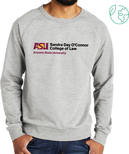 Arizona State Organic French Terry Crewneck Sweatshirt Sandra Day O Connor College of Law | Light Grey | Small