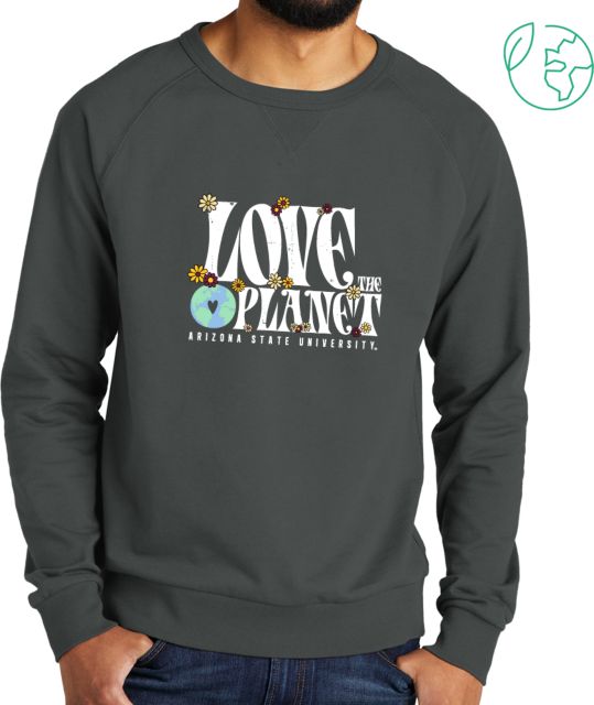 Arizona State Allmade Dark Organic French Terry Crewneck Sweatshirt Love the Planet - ONLINE ONLY