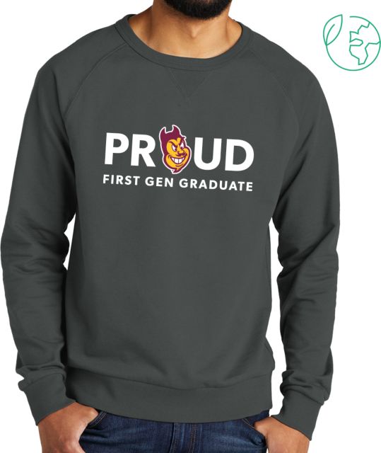Arizona State Allmade Dark Organic French Terry Crewneck Sweatshirt Arizona State - Proud First Gen Graduate - ONLINE ONLY