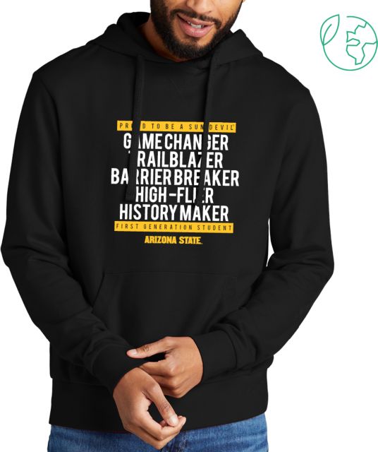 Arizona State Allmade Organic French Terry Pullover Hoodie Arizona State - Gamechanger First Gen - ONLINE ONLY