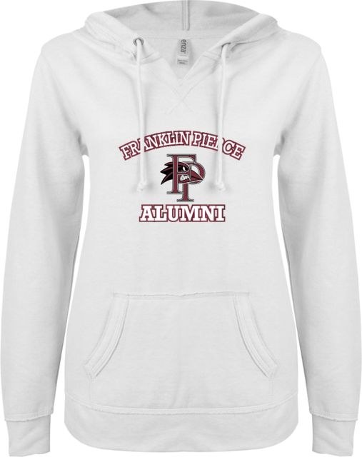 Franklin Pierce ENZA Ladies V Notch Raw Edge Fleece Hoodie Alumni - ONLINE ONLY