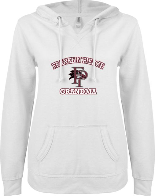 Franklin Pierce ENZA Ladies V Notch Raw Edge Fleece Hoodie Grandma - ONLINE ONLY
