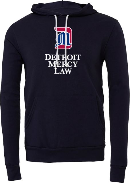 Detroit Mercy Bella + Canvas Fleece Hood Detroit Mercy Law Vertical - ONLINE ONLY