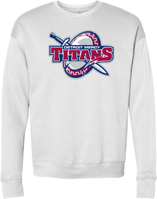 Detroit Mercy Bella + Canvas Fleece Crew Detroit Mercy Titans Athletic Mark - ONLINE ONLY
