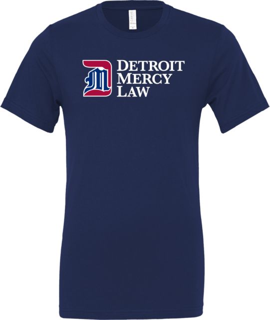 Detroit Mercy Bella + Canvas Jersey Cotton T Shirt Detroit Mercy Law Horizontal - ONLINE ONLY