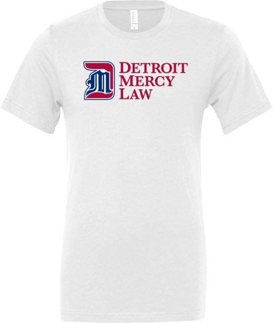 Detroit Mercy Bella + Canvas Jersey Cotton T Shirt Detroit Mercy Law Horizontal - ONLINE ONLY
