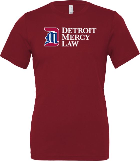 Detroit Mercy Bella + Canvas Jersey Cotton T Shirt Detroit Mercy Law Horizontal - ONLINE ONLY
