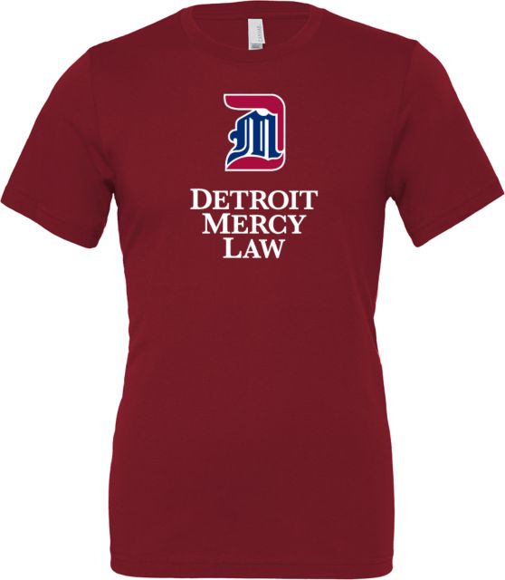 Detroit Mercy Bella + Canvas Jersey Cotton T Shirt Detroit Mercy Law Vertical - ONLINE ONLY