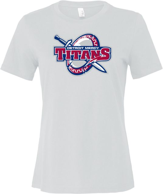 Detroit Mercy Bella + Canvas Womens Relaxed Cotton T Shirt Detroit Mercy Titans Athletic Mark - ONLINE ONLY