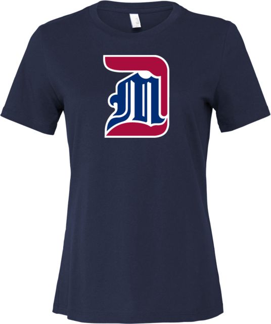 Detroit Mercy Bella + Canvas Womens Relaxed Cotton T Shirt Detroit Mercy Athletic Monogram - ONLINE ONLY