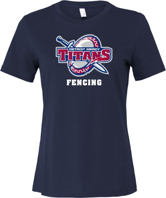 Detroit Mercy Bella + Canvas Womens Relaxed Cotton T Shirt Fencing - Detroit Mercy - ONLINE ONLY