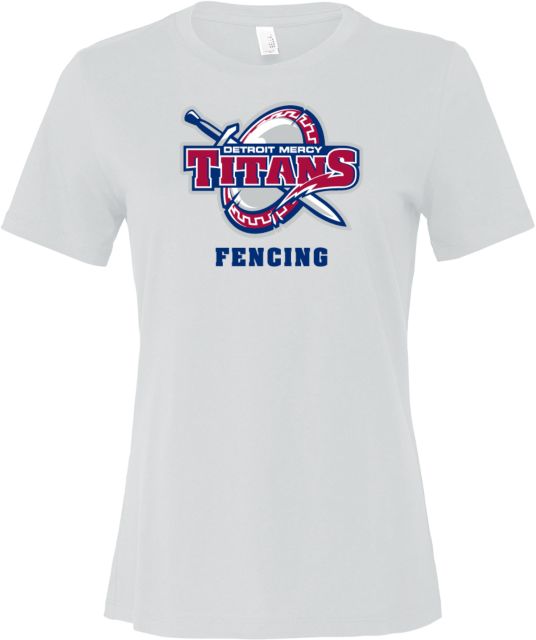 Detroit Mercy Bella + Canvas Womens Relaxed Cotton T Shirt Fencing - Detroit Mercy - ONLINE ONLY