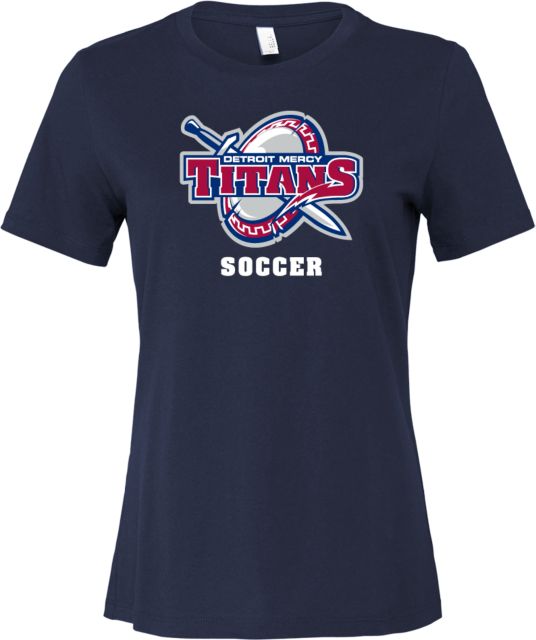 Detroit Mercy Bella + Canvas Womens Relaxed Cotton T Shirt Soccer - Detroit Mercy - ONLINE ONLY